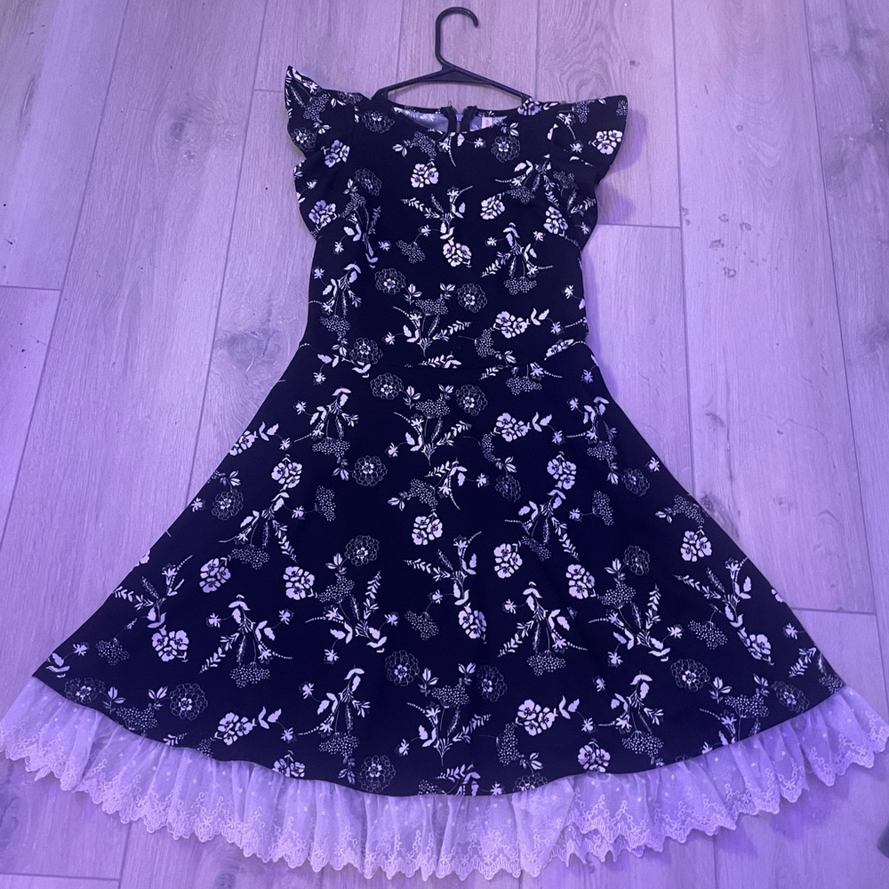 Black and white floral dress